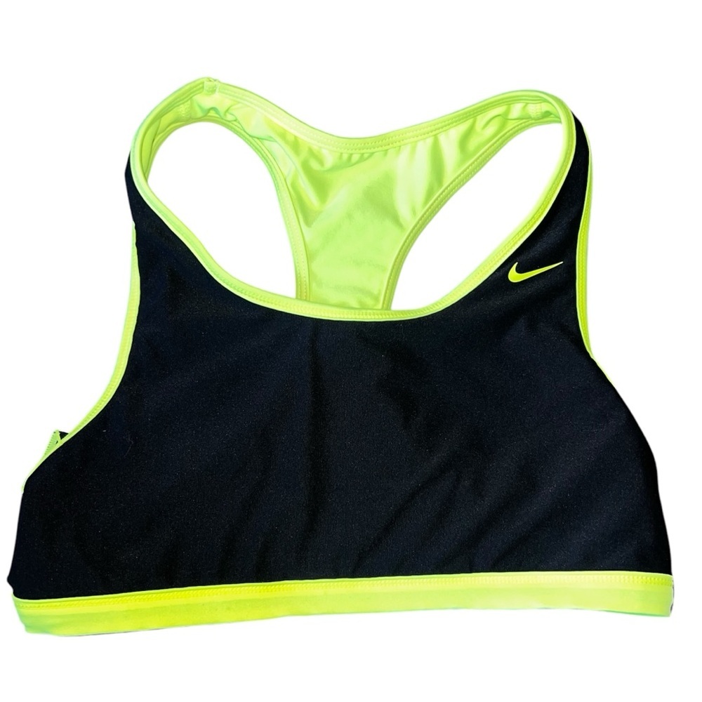 Nike Sports Bra Reversible Racerback Neon Yellow And Black Size Medium 10